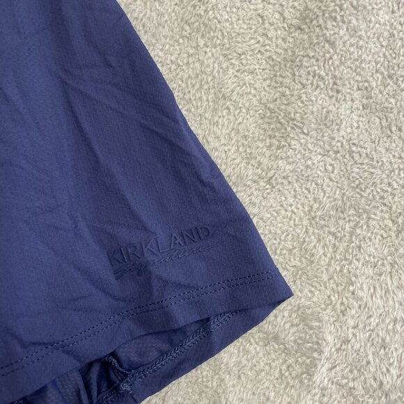 NWOT Kirkland Signature Men's XL Navy Active Polo Shirt Nylon Blend - Picture 7 of 9